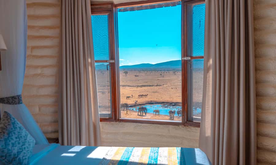 2 days 1 night saltlick safari from Diani/Mombasa - First views of Taita Hills at about 10:00 am