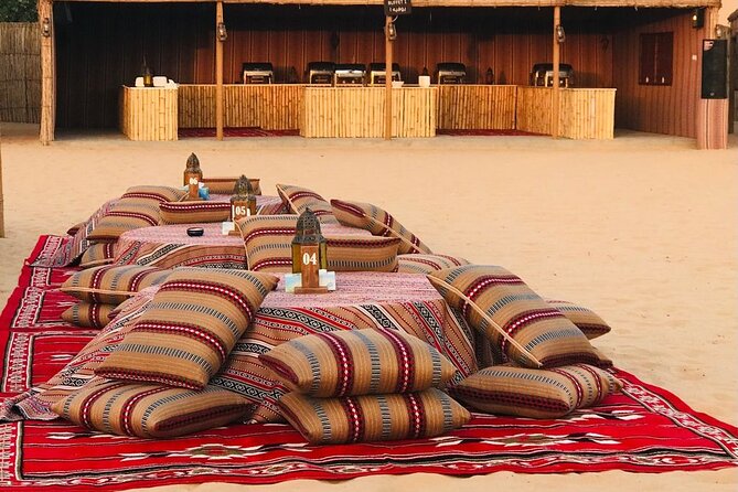 Abu Dhabi Desert safari with BBQ Dinner,Sandboarding & Camel ride - Sunset Before the BBQ Dinner