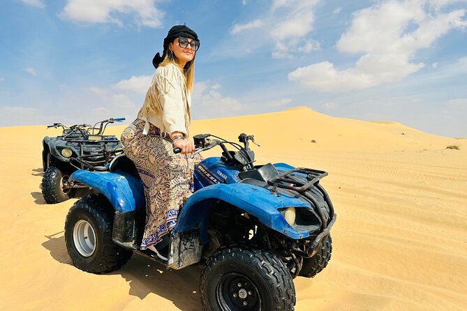 Abu Dhabi: Evening Desert Safari with Camel Ride, BBQ & Live Show - Meeting the sand at Al Khatim