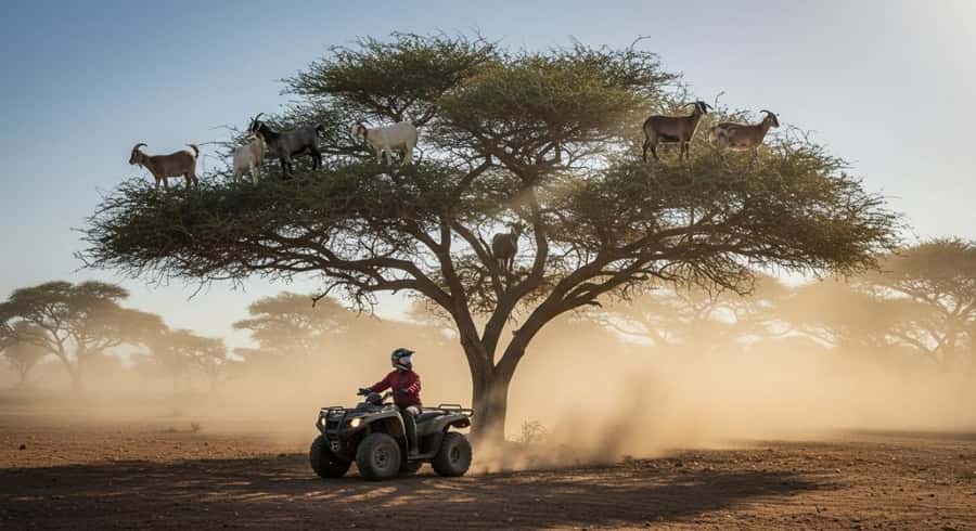 Agadir: Quad Bike Safari Desert With Moroccan Tea - Getting comfortable on the ATV before the dust starts
