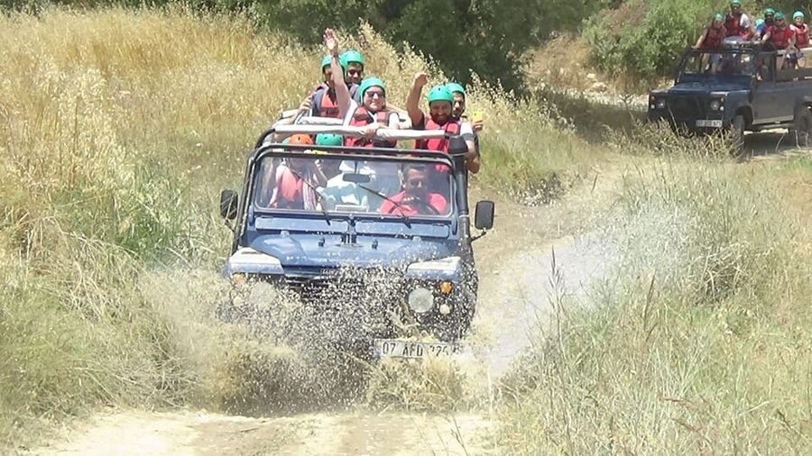 Antalya: Rafting Jeep Buggy&Quad Safari zipline canyon visit - Ziplining above the canyon views