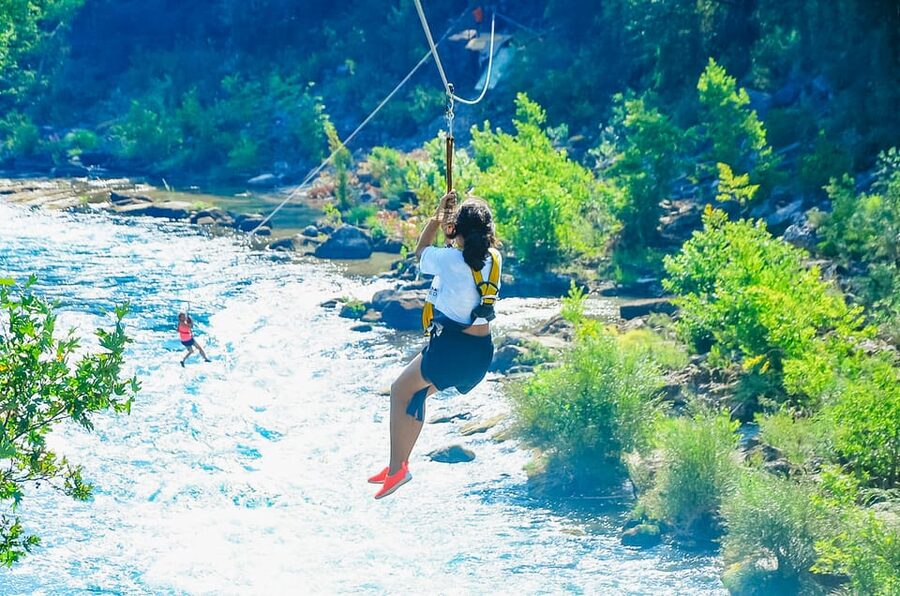 Antalya: Ziplining, Rafting, Jeep Tour & Quad Safari w/Lunch - Ziplining above the activity base