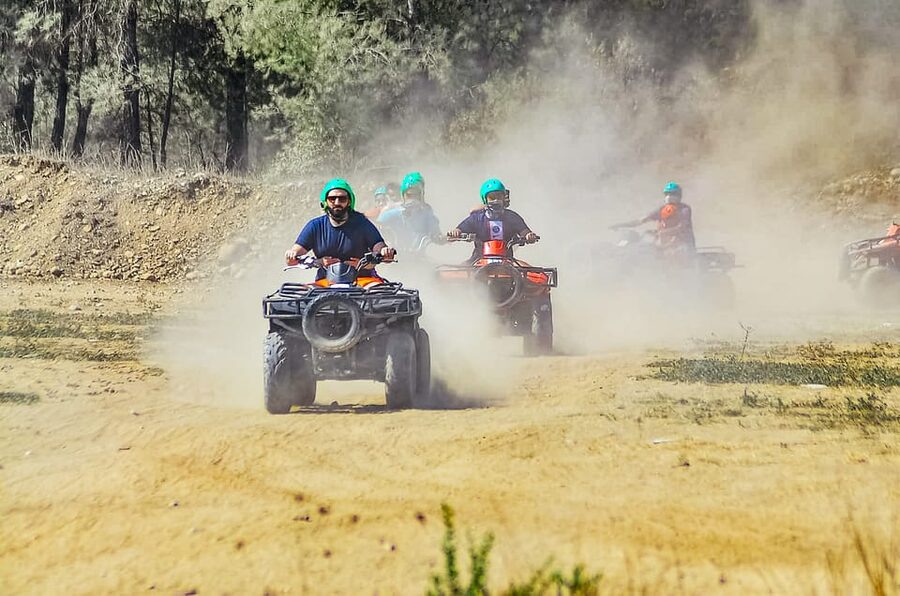 Antalya: Ziplining, Rafting, Jeep Tour & Quad Safari w/Lunch - Buggy and quad riding through mud
