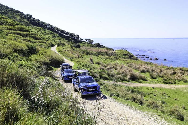 Bovilla Lake & Mount Gamti Expedition by 4x4 Safari car - The blue Mitsubishi pickup in Durrës