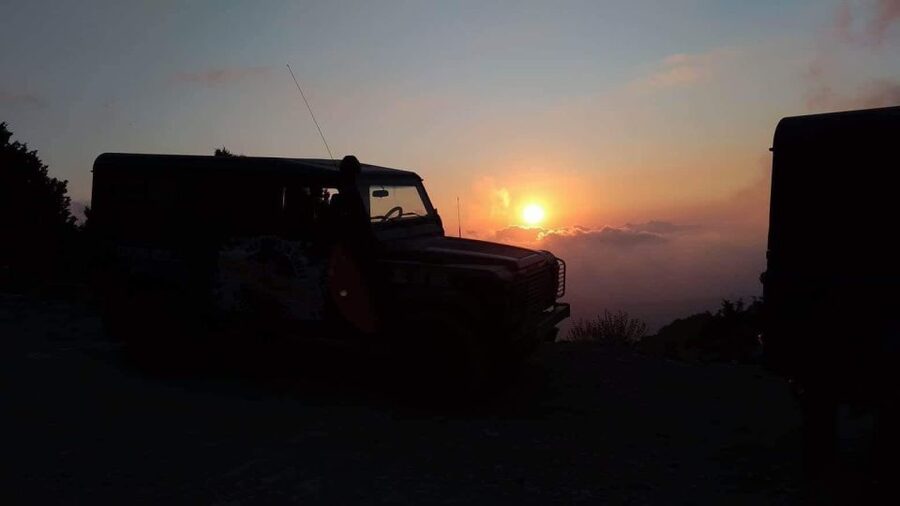 Chania 4x4 Sunset Safari Tour - Sunset from the Skonizo viewpoint