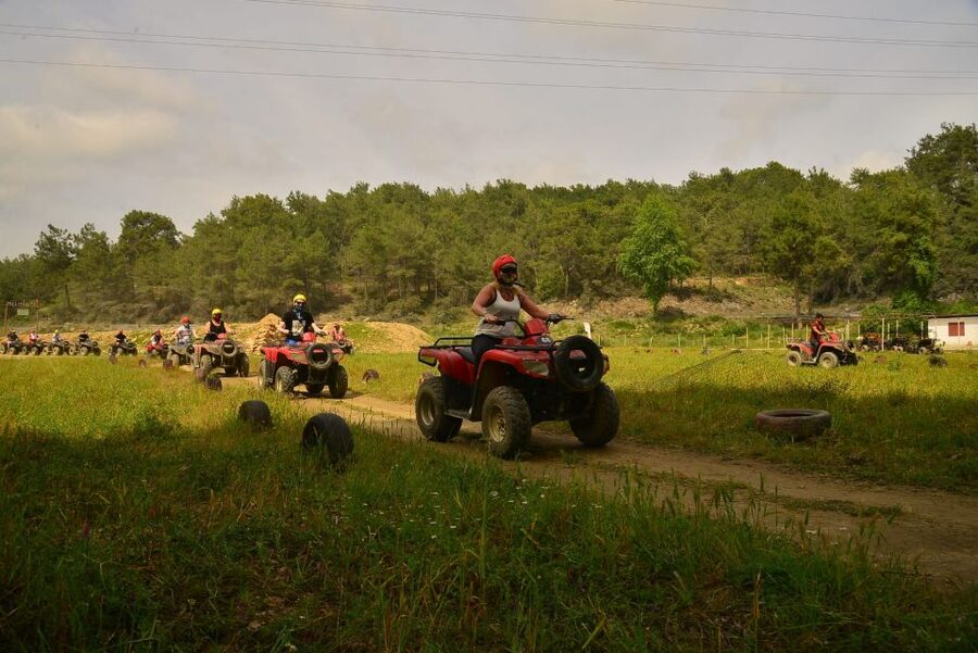 City of Side: Quad Safari Experience with Hotel Transfers - Riding near the Manavgat River