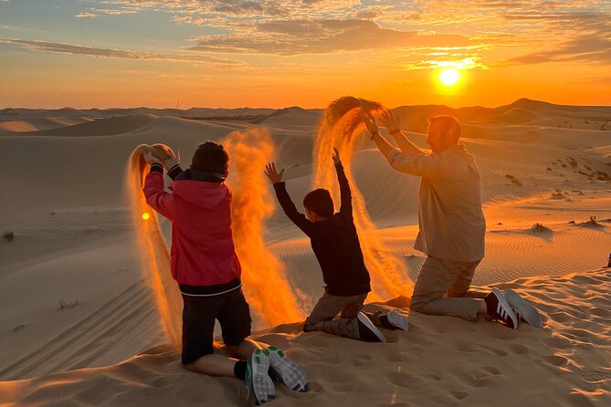 Desert Safari Abu Dhabi w/ Sand Boarding, Camel Ride & BBQ Dinner - Dune bashing with Mohamed, Ali, or another skilled driver