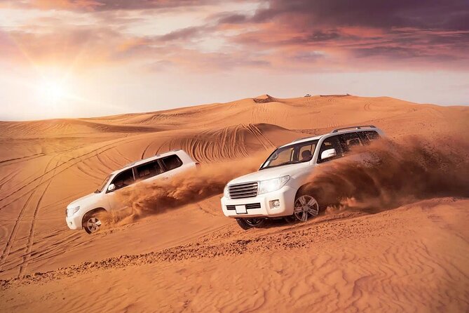 Desert Safari Dubai Sand Bashing, Camel Ride, Shows, Live BBQ - The guides and the practical service