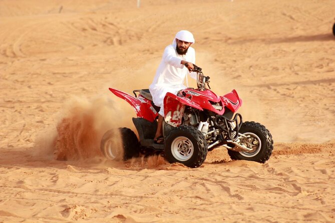 Desert Safari With BBQ Dinner, Quad Ride And And Sand-boarding - Door-to-door pickup from Dubai or Sharjah