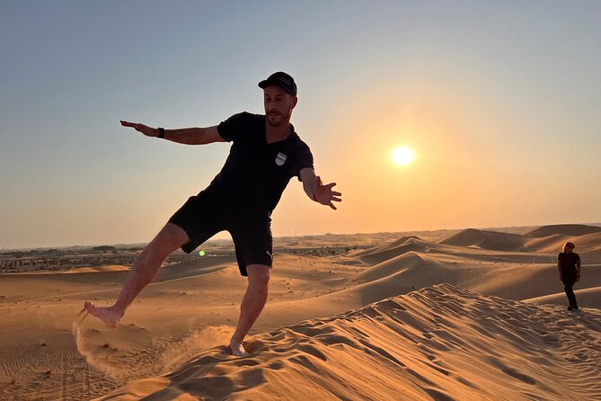 Desert Safari with Dune Bashing and Camel Ride plus Sand Boarding - Arabic Coffee, Dates, and Camp Customs