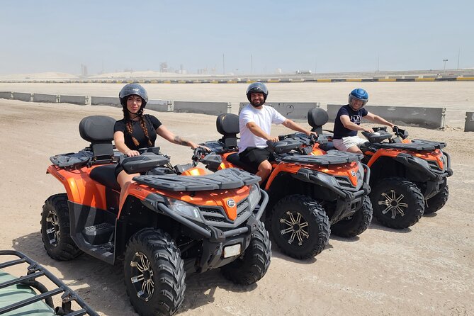 Desert Safari with Sandboarding and Inland Sea Private Tour - Sealine Beach: camels, tea, and a short pause