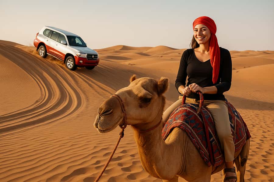 Doha: Desert Safari, Quad Biking, Sand Boarding & Camel Ride - Quad biking on marked desert tracks