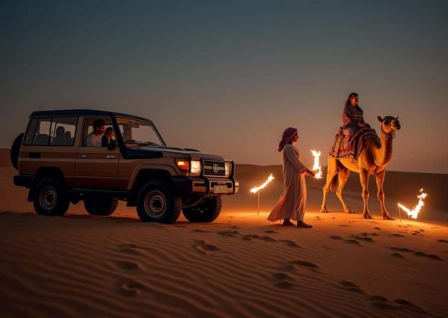 Doha: Nighttime Desert Safari with Dune Bashing & Camel Ride - Sealine Beach Resort: the first taste of the desert