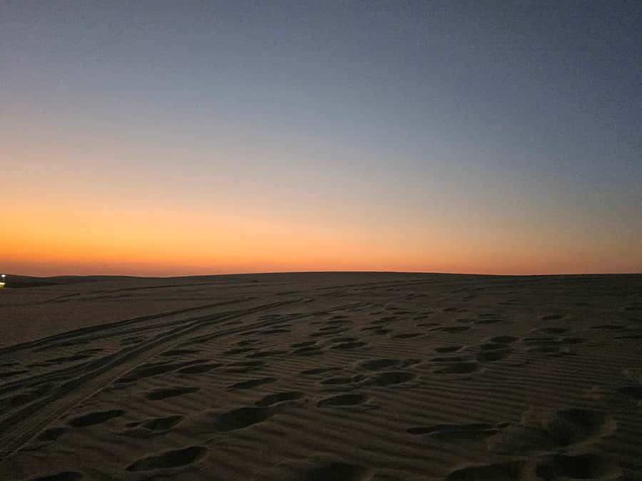 Doha Private Desert Safari, inland sea, sand boarding - The Inland Sea at sunset