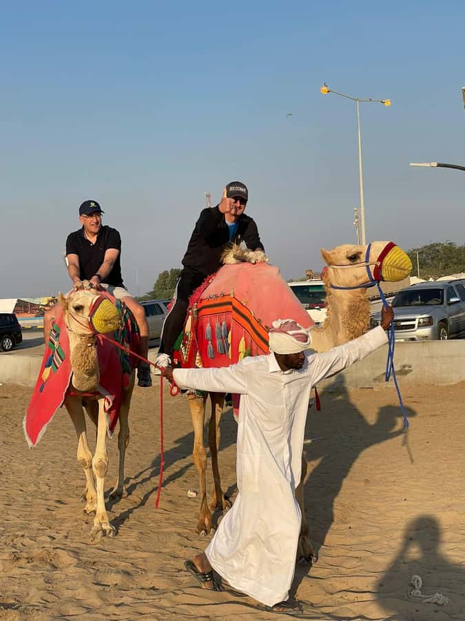 Doha Private Desert Safari, inland sea, sand boarding - Sealine Beach Resort: tea, camels, and a first look at the dunes