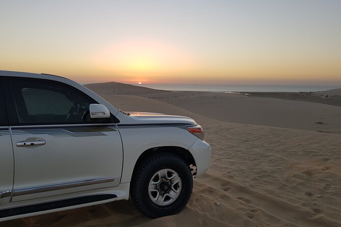 Doha: Sunrise /Sunset Desert Safari with Sand Boarding,Camel ride - Khor Al Udaid, Qatar’s Inland Sea