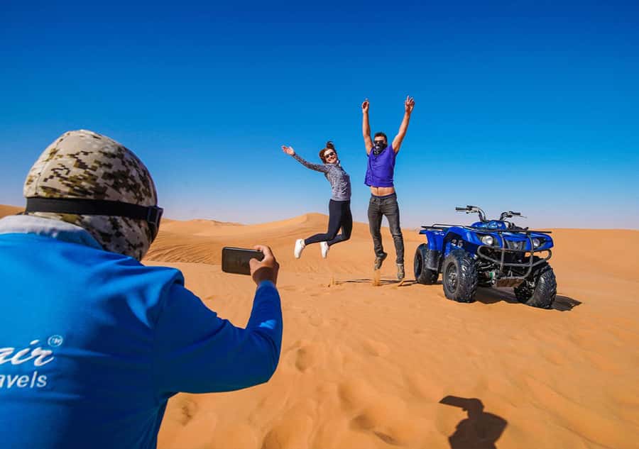 Dubai: Adventure Quad Bike Safari, Camel Ride & Refreshment - Sunset timing and the desert mood