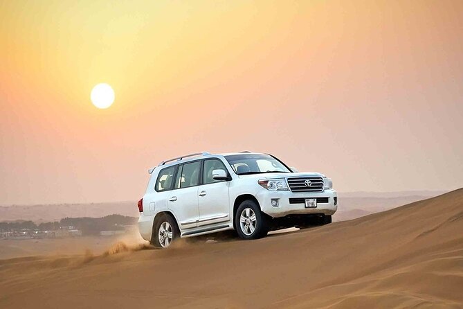 Dubai Desert Safari 20 mins Dune Bashing BBQ Live Show Camel Ride - Reaching Lahbab From Dubai
