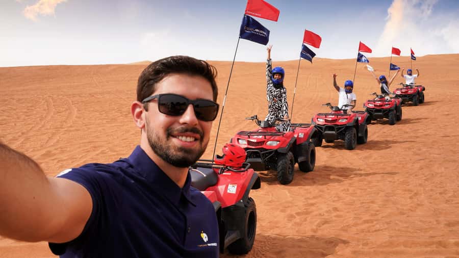 Dubai Desert Safari - Camel Ride, Sandboarding & 30 Min Quad - Key points at a glance