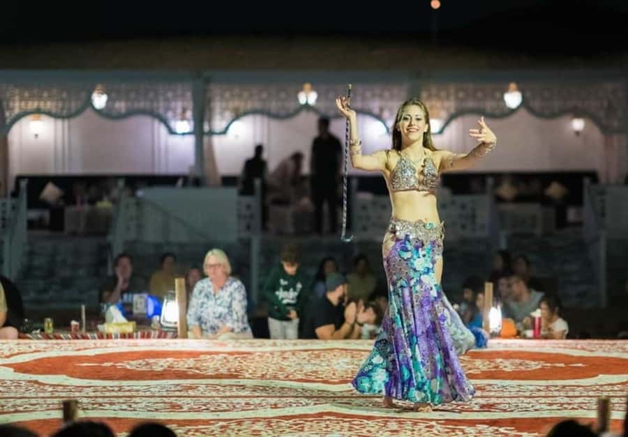 Dubai: Desert Safari Camel Riding, Sandboarding & BBQ Dinner - Entering the camp for Arabic coffee and dinner