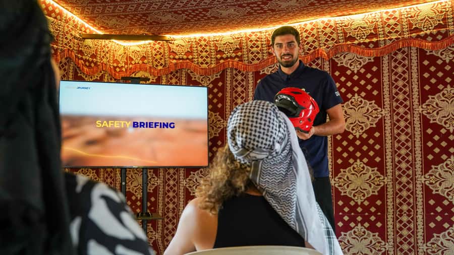 Dubai Desert Safari - Premium BBQ Dinner, Camel Ride & Shows - Short camel ride, snacks, and desert photos