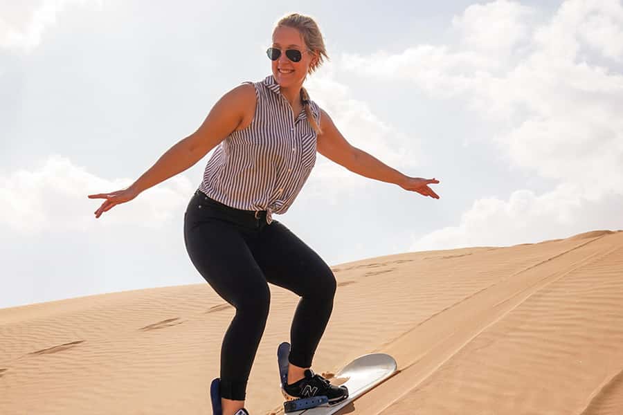 Dubai: Desert Safari, Quad Bike, Sandboarding, Camels & BBQ - A slower camel ride and Arabic camp welcome
