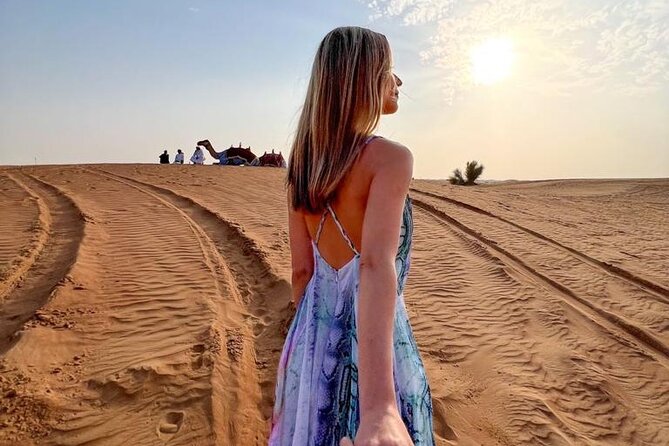 Dubai Desert Safari with Desert Camp Dinner, Camel Ride & Shows - Camel rides, falcons, and the small cultural stops