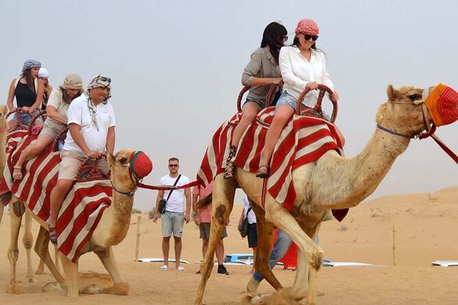 Dubai Desert Safari with Dinner, Camel Ride & Dune Bashing - Belly dancing, tanoura, and fire on stage