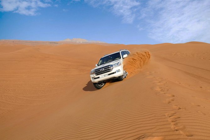 Dubai Desert Safari with Dune Bashing, Camel Rides & BBQ - BBQ dinner, vegetarian food, and Arabic desserts
