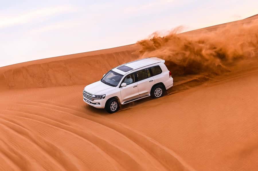 Dubai: Desert Safari with VIP BBQ and Optional Quad Bike - The drive out and the first desert stop