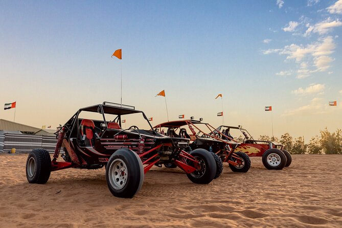 Dubai Dune Buggy Safari Tour in Red Dunes Options - Fossil Rock and the red-sand setting