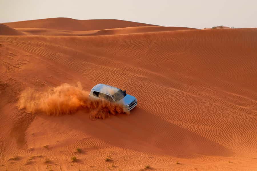 Dubai: Helicopter Ride, Desert Safari, Camels & Refreshments - Starting in the Lahbab desert