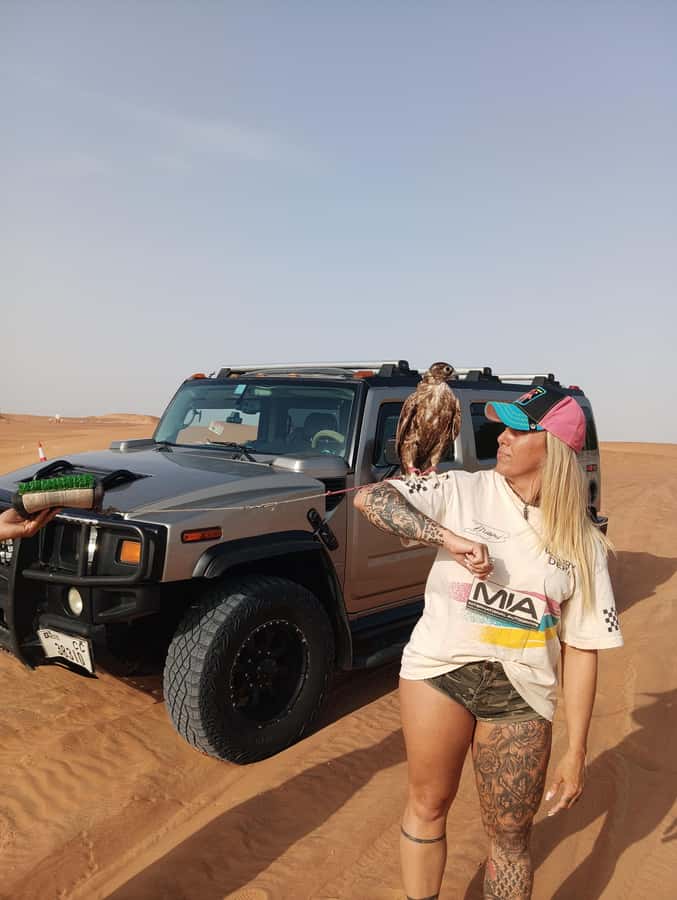 Dubai Hummer Safari Adventure & Traditional Dress Photoshoot - Arriving at the premium desert camp