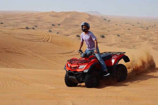 Dubai: Jeep Desert Safari, Camel Ride, and Quad Bike Tour - Reaching Lahbab and preparing for the quad bike