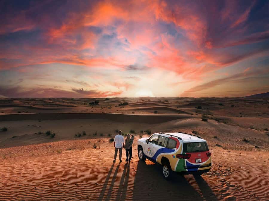 Dubai: Premium Desert Safari, Camel Ride, BBQ & Sandboarding - A quiet pause for sunset and desert views