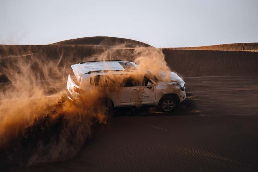 Dubai: Premium Desert Safari, Camel Ride, BBQ & Sandboarding - Red-dune dune bashing with a professional driver