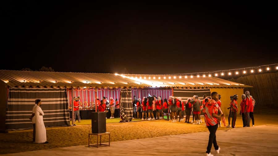 Dubai: Premium Red Dune Safari with Sandboarding & BBQ - The short camel ride and Bedouin-style camp