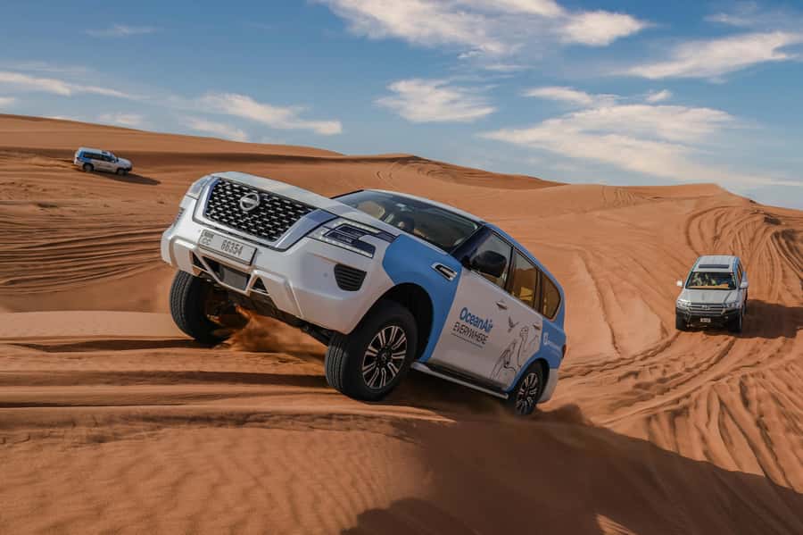 Dubai: Premium Safari, Camel Ride & Al Khayma Camp 3-Buffets - From Dubai hotel pickup to the Lahbab red dunes