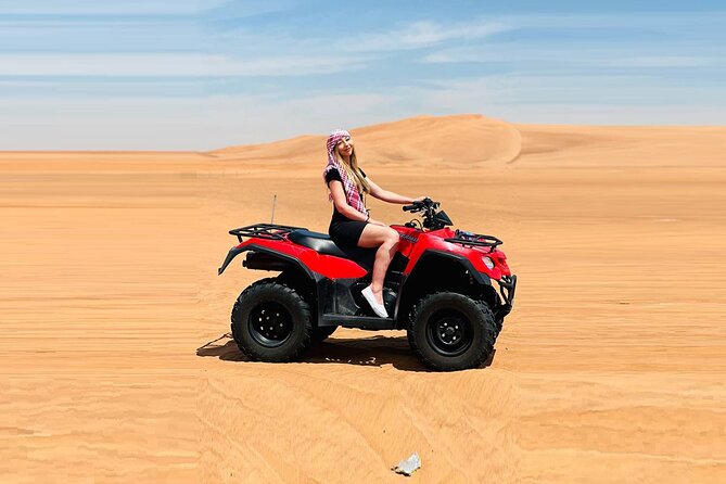 Dubai: Quad Bike Safari, Camels, & Camp with BBQ Dinner - Belly dancing and tanoura after dinner