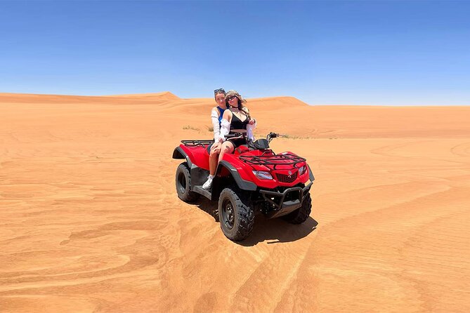 Dubai: Quad Bike Safari, Camels, & Camp with BBQ Dinner - One hour on a quad bike in Lahbab