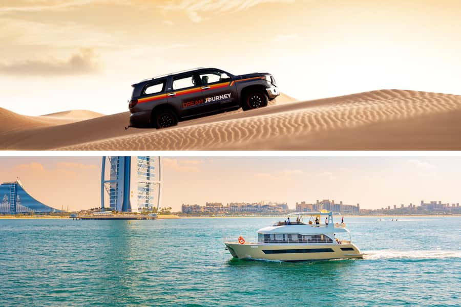 Dubai Waves & Dunes: Luxury Yacht Cruise w/ Red Dunes Safari - A full day from Dubai’s streets to Lahbab’s red dunes