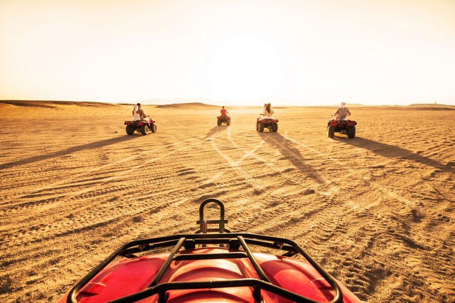 From Agadir or Taghazout: Quad Biking Safari Desert Trip - The mint tea stop with music and biscuits