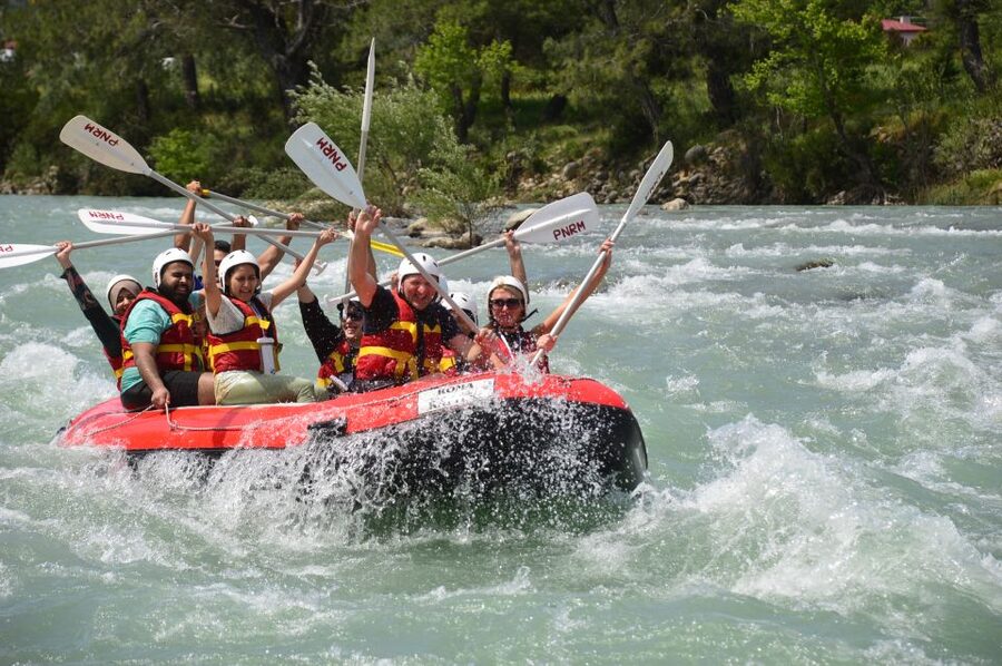 From Belek: Fully Combo Zipline, Quad Safari, Rafting, Lunch - Ziplining over the canyon area