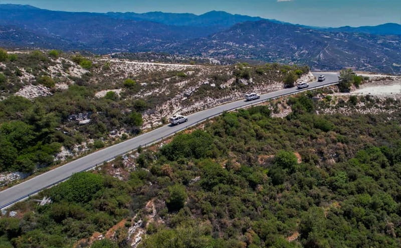 From Limassol: Grand Tour Jeep Safari - Leaving Limassol in a Land Rover