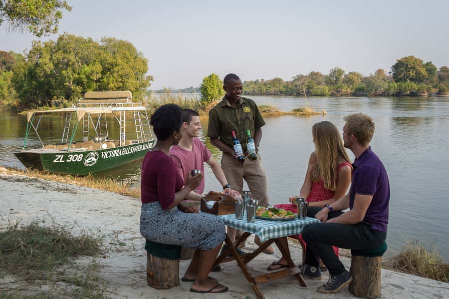 From Livingstone: Victoria Falls River Safari - The food stop and what is included