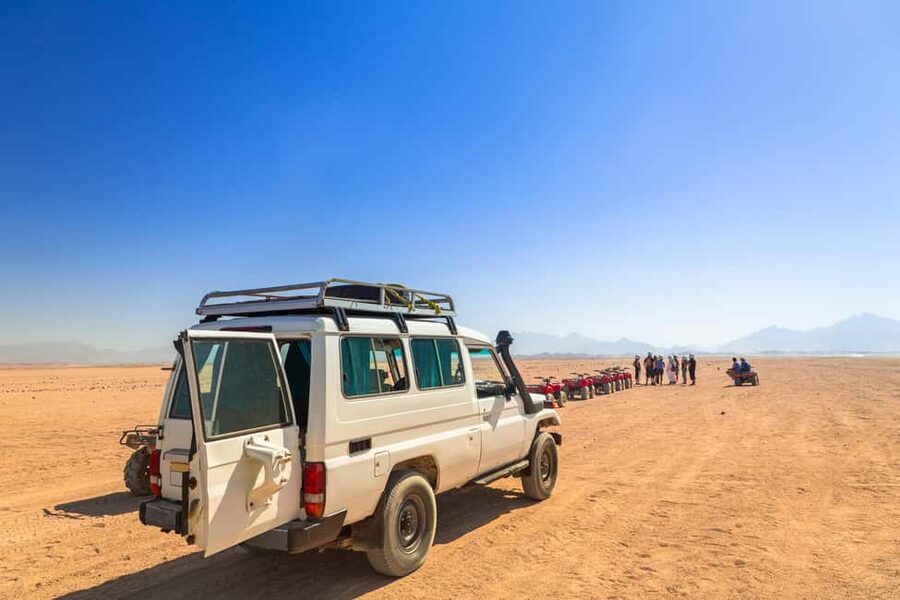 Hurghada: ATV Quad, Jeep and Buggy Safari with BBQ Dinner - The jeep ride into the Sahara