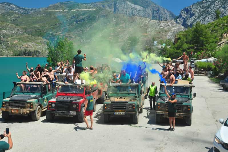 Jeep Safari-Lunch-Boat-Canyon-Waterfall-Foam,Water Party - Pickup from Side and the first jeep ride