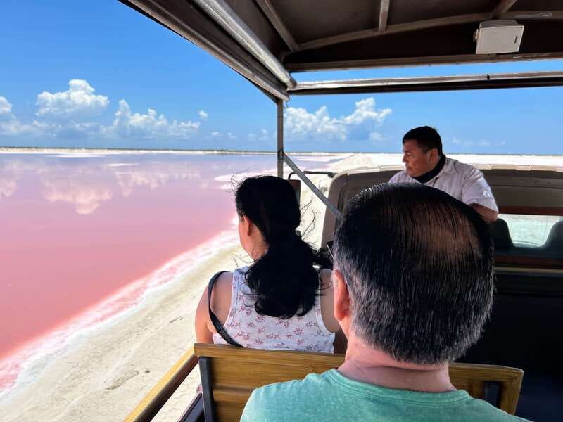 Las Coloradas: Pink Lakes Safari Tour - Boarding the all-terrain vehicle
