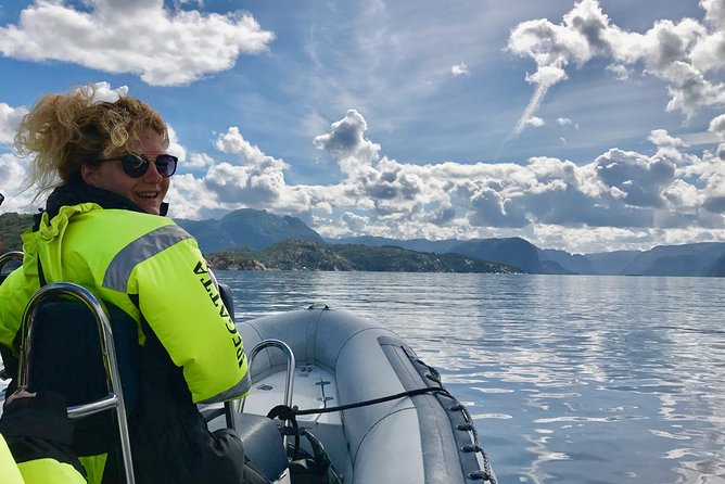 Lysefjord RIB Safari from Stavanger - The shower at Hengjanefossen