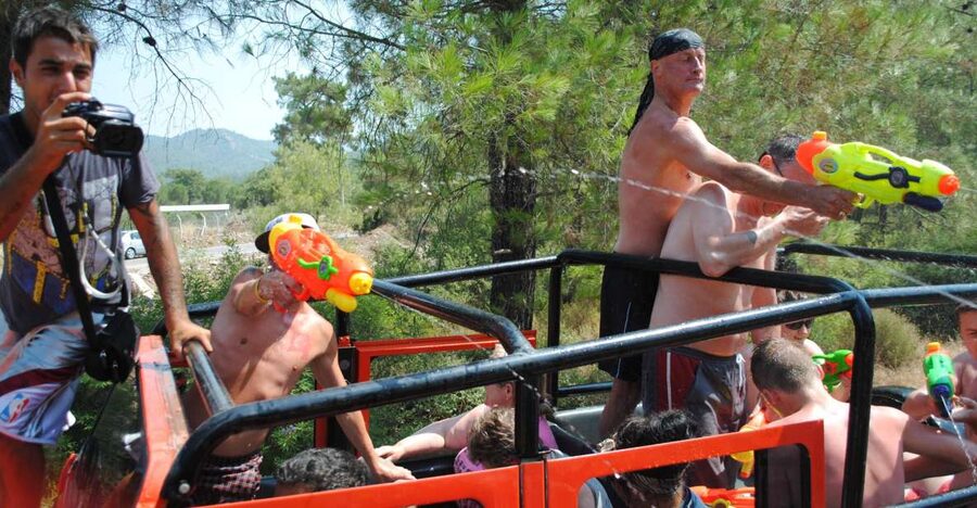 Marmaris Jeep Safari Water Fight, Colour and Foam Party - What kind of day is this?